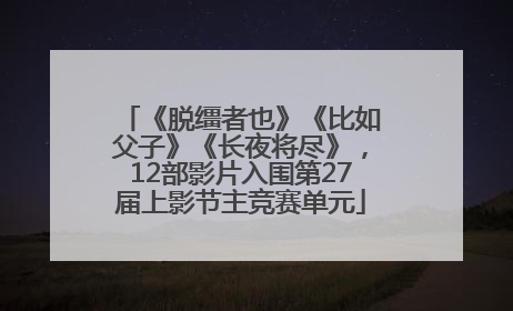 《脱缰者也》《比如父子》《长夜将尽》，12部影片入围第27届上影节主竞赛单元