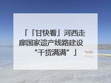 「甘快看」河西走廊国家遗产线路建设“干货满满”