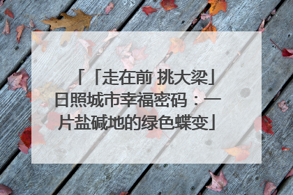 「走在前 挑大梁」日照城市幸福密码：一片盐碱地的绿色蝶变