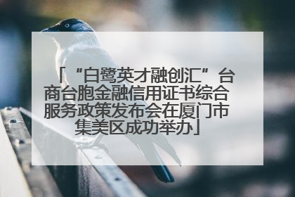“白鹭英才融创汇”台商台胞金融信用证书综合服务政策发布会在厦门市集美区成功举办