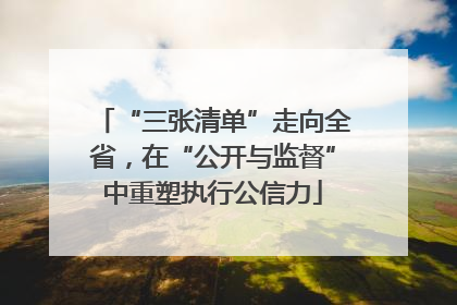 “三张清单”走向全省，在“公开与监督”中重塑执行公信力