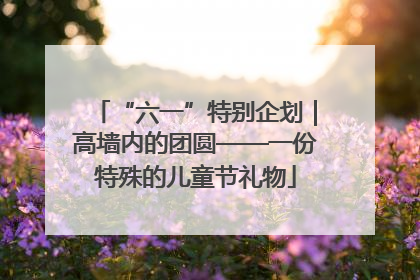 “六一”特别企划｜高墙内的团圆——一份特殊的儿童节礼物