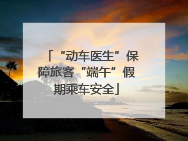“动车医生”保障旅客“端午”假期乘车安全