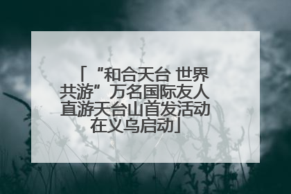 “和合天台 世界共游”万名国际友人直游天台山首发活动在义乌启动