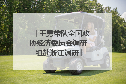 王勇带队全国政协经济委员会调研组赴浙江调研