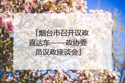 烟台市召开议政直达车——政协委员议政座谈会