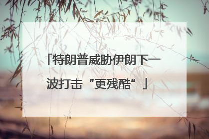 特朗普威胁伊朗下一波打击“更残酷”