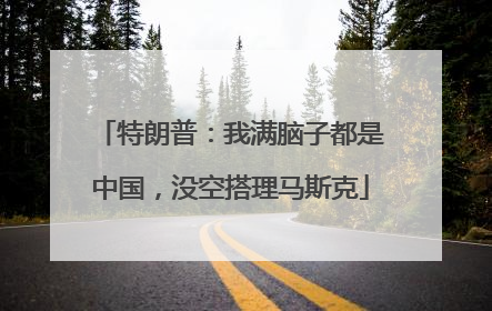 特朗普：我满脑子都是中国，没空搭理马斯克