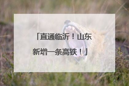 直通临沂！山东新增一条高铁！