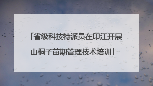 省级科技特派员在印江开展山桐子苗期管理技术培训