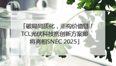 破局同质化，重构价值链！TCL光伏科技携创新方案即将亮相SNEC 2025