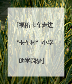 福佑卡车走进“卡车村”小学助学圆梦