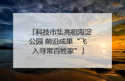 科技市集亮相海淀公园 前沿成果“飞入寻常百姓家”