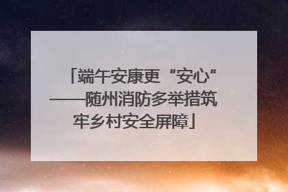 端午安康更“安心”——随州消防多举措筑牢乡村安全屏障