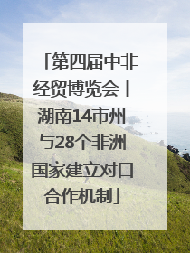 第四届中非经贸博览会丨湖南14市州与28个非洲国家建立对口合作机制