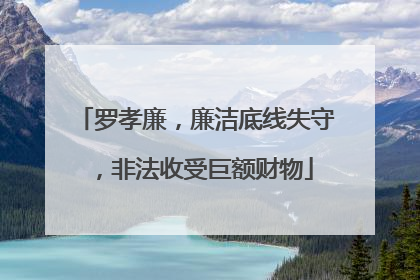 罗孝廉，廉洁底线失守，非法收受巨额财物