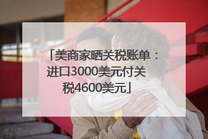 美商家晒关税账单：进口3000美元付关税4600美元