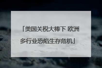 美国关税大棒下 欧洲多行业恐陷生存危机