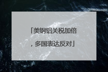 美钢铝关税加倍，多国表达反对