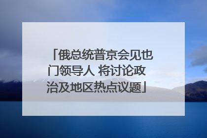 俄总统普京会见也门领导人 将讨论政治及地区热点议题