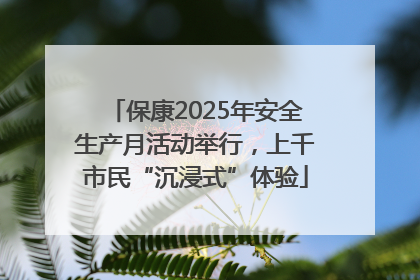 保康2025年安全生产月活动举行，上千市民“沉浸式”体验