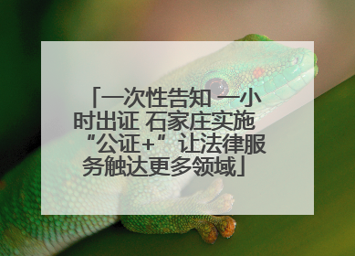 一次性告知 一小时出证 石家庄实施“公证+”让法律服务触达更多领域
