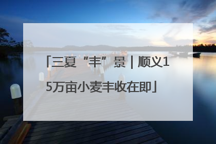 三夏“丰”景｜顺义15万亩小麦丰收在即