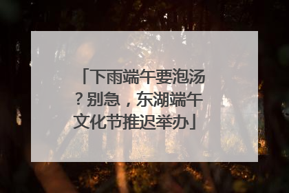 下雨端午要泡汤？别急，东湖端午文化节推迟举办