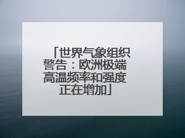 世界气象组织警告：欧洲极端高温频率和强度正在增加