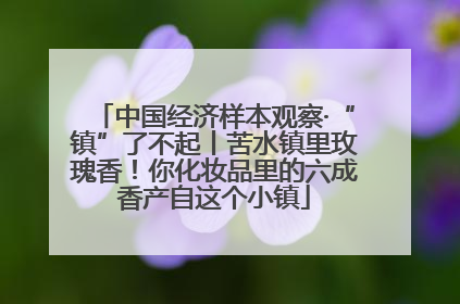 中国经济样本观察·“镇”了不起丨苦水镇里玫瑰香！你化妆品里的六成香产自这个小镇