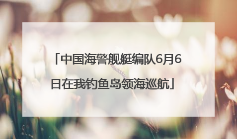 中国海警舰艇编队6月6日在我钓鱼岛领海巡航