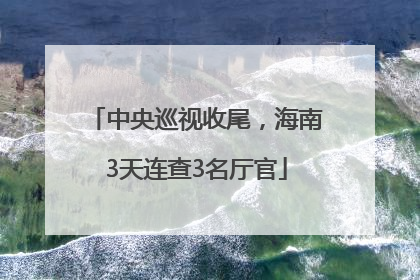 中央巡视收尾，海南3天连查3名厅官
