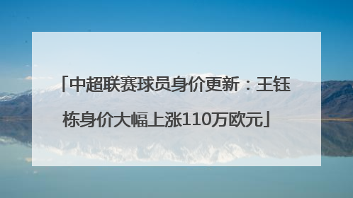 中超联赛球员身价更新：王钰栋身价大幅上涨110万欧元