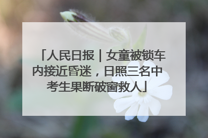 人民日报｜女童被锁车内接近昏迷，日照三名中考生果断破窗救人