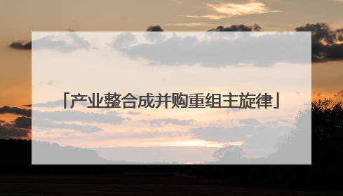 产业整合成并购重组主旋律