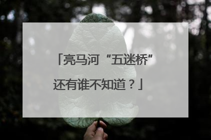 亮马河“五迷桥”还有谁不知道？