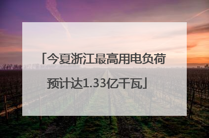 今夏浙江最高用电负荷预计达1.33亿千瓦