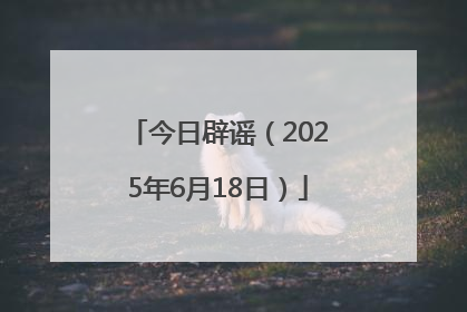 今日辟谣（2025年6月18日）