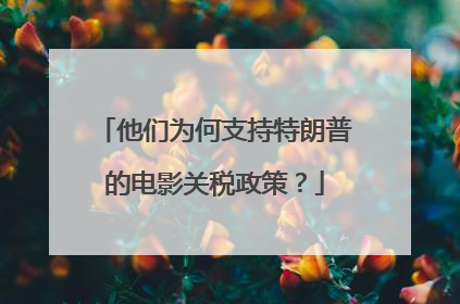 他们为何支持特朗普的电影关税政策？