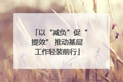 以“减负”促“提效” 推动基层工作轻装前行
