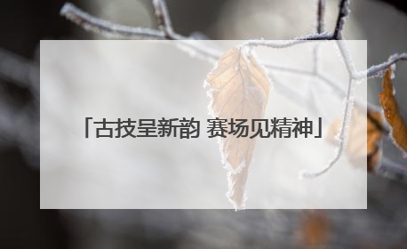 古技呈新韵 赛场见精神