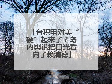 台积电对美“硬”起来了？岛内舆论把目光看向了赖清德