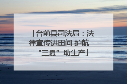 台前县司法局：法律宣传进田间 护航“三夏”助生产