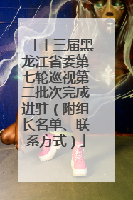 十三届黑龙江省委第七轮巡视第二批次完成进驻（附组长名单、联系方式）