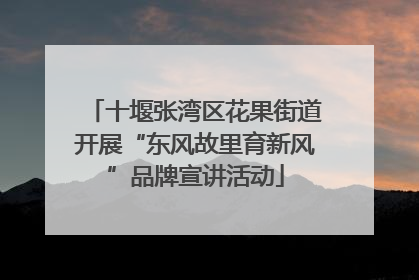 十堰张湾区花果街道开展“东风故里育新风”品牌宣讲活动