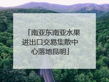 南亚东南亚水果进出口交易集散中心落地昆明