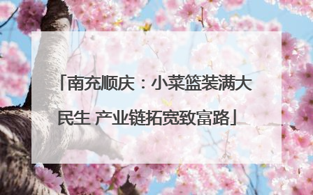 南充顺庆：小菜篮装满大民生 产业链拓宽致富路