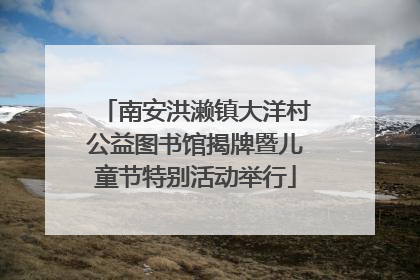 南安洪濑镇大洋村公益图书馆揭牌暨儿童节特别活动举行