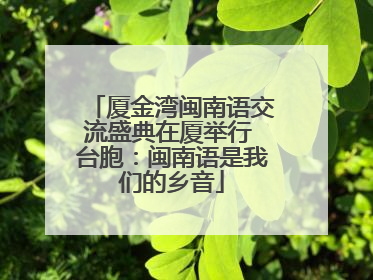 厦金湾闽南语交流盛典在厦举行 台胞：闽南语是我们的乡音