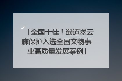 全国十佳！蜀道翠云廊保护入选全国文物事业高质量发展案例
